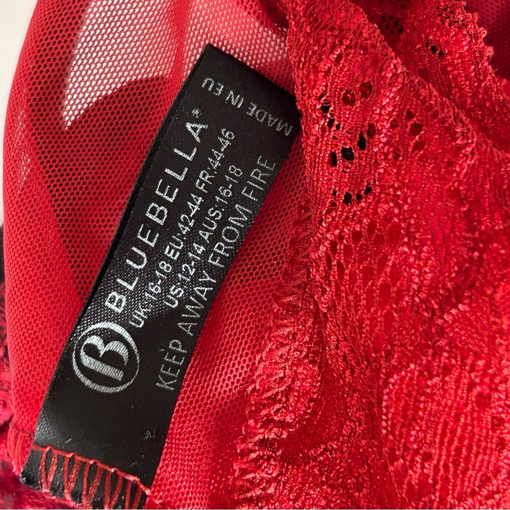 BLUEBELLA Eloise Brazilian Satin Bows Chiffon & Lace Thong Panties US Sz L NWT - Picture 14 of 16